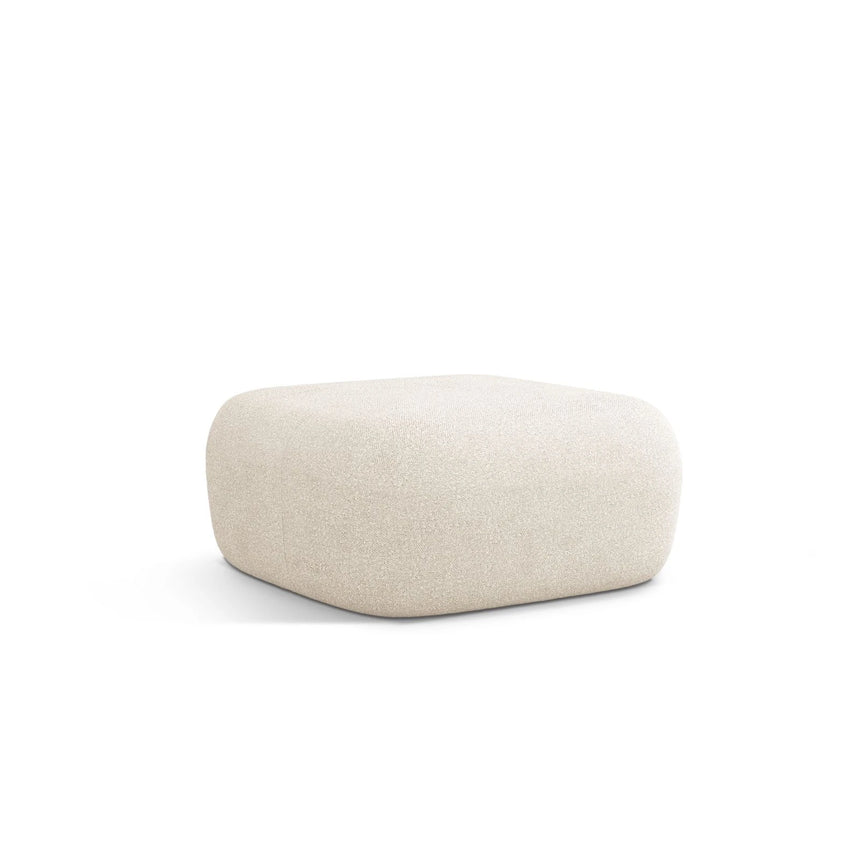 Jenny Pouf mit Bezug aus Boucle (AscNATA) in Beige, 90x88 cm – Bild 3