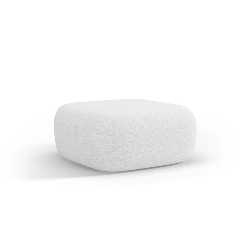 Jenny Pouf mit Bezug aus Boucle (NoN01) in Elfenbein, 90x88 cm – Bild 3