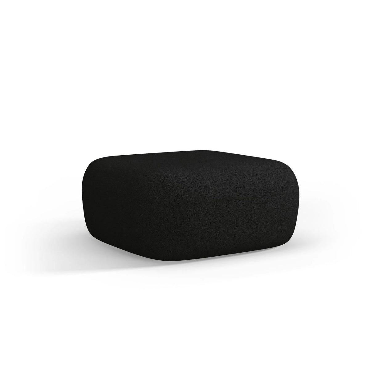 Jenny Pouf mit Bezug aus Boucle (NoN100) in Schwarz, 90x88 cm – Bild 3