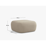 Jenny Pouf mit Bezug aus Boucle (NoN16) in Hellbraun, 90x88 cm – Bild 2