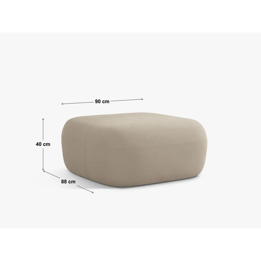 Jenny Pouf mit Bezug aus Boucle (NoN38) in Grün, 90x88 cm – Bild 2