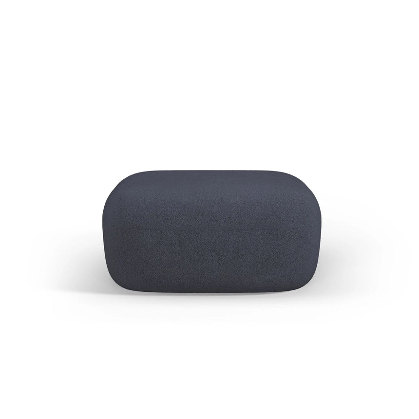 Jenny Pouf mit Bezug aus Boucle (NoN79) in Dunkelblau, 90x88 cm – Bild 1