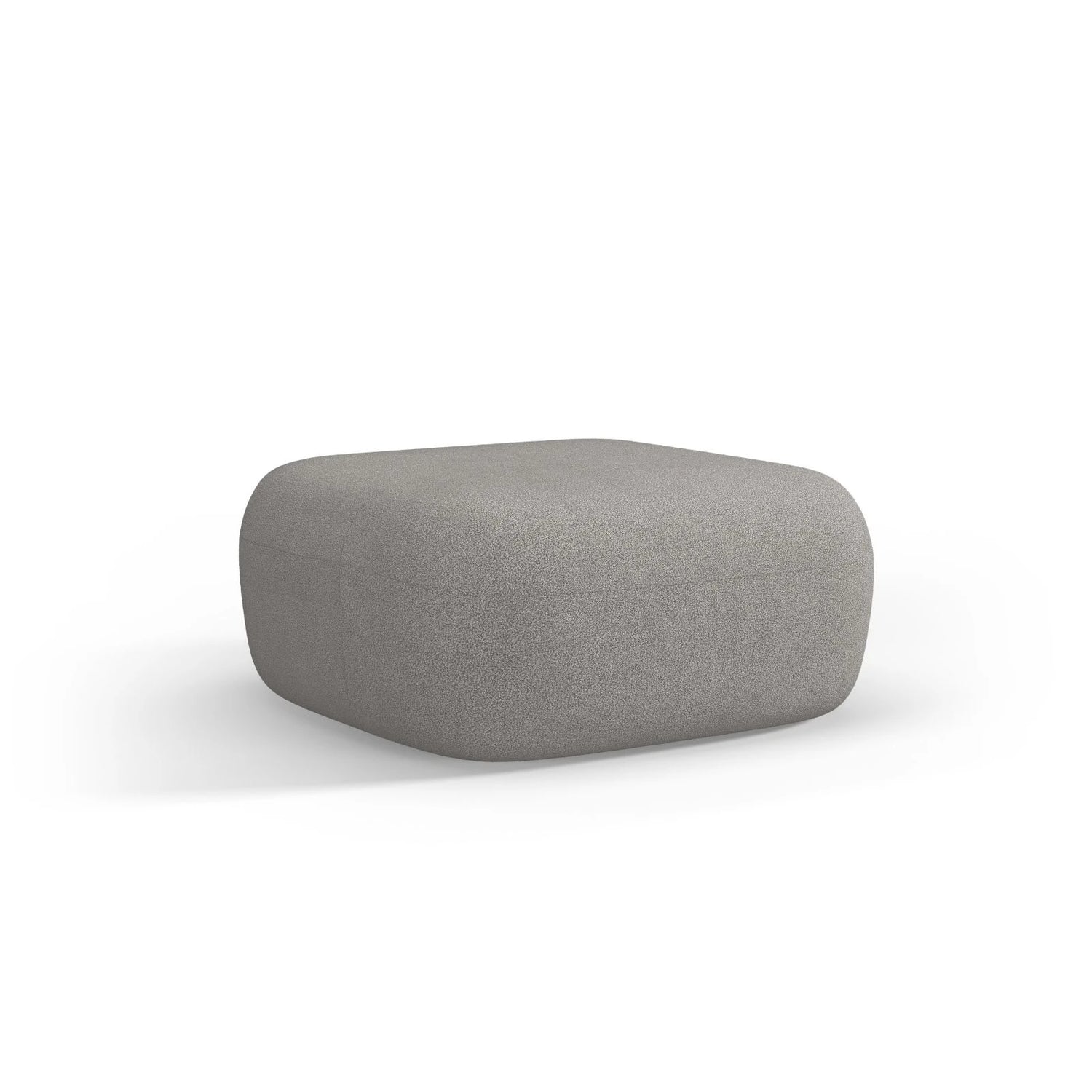 Jenny Pouf mit Bezug aus Boucle (NoN83) in Hellgrau, 90x88 cm – Bild 3