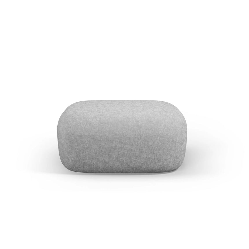 Jenny Pouf mit Bezug aus Chenille (PeHa85) in Silber, 90x88 cm – Bild 1