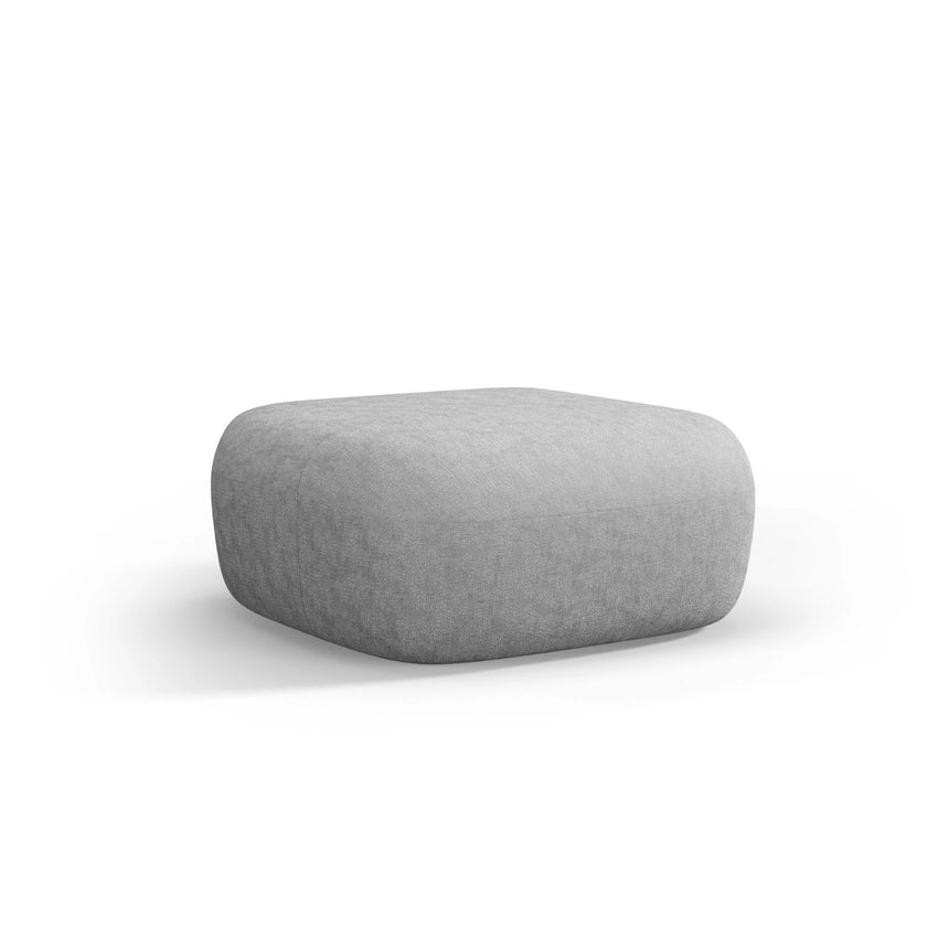 Jenny Pouf mit Bezug aus Chenille (PeHa85) in Silber, 90x88 cm – Bild 3