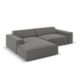 Jodie 3-Sitzer Ecksofa, Linke Seite, aus Samt (Blu13) in Hellgrau, 224x166 cm – Bild 3
