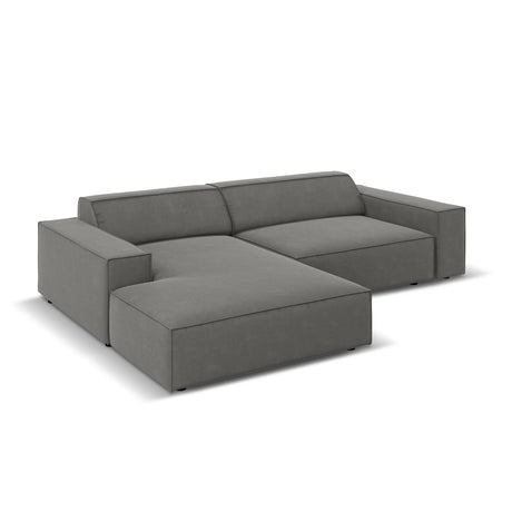 Jodie 3-Sitzer Ecksofa, Linke Seite, aus Samt (Blu13) in Hellgrau, 224x166 cm – Bild 3