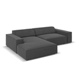 Jodie 3-Sitzer Ecksofa, Linke Seite, aus Samt (Blu14) in Grau, 224x166 cm – Bild 3