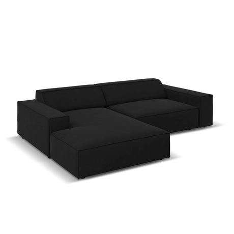 Jodie 3-Sitzer Ecksofa, Linke Seite, aus Samt (Blu19) in Schwarz, 224x166 cm – Bild 3