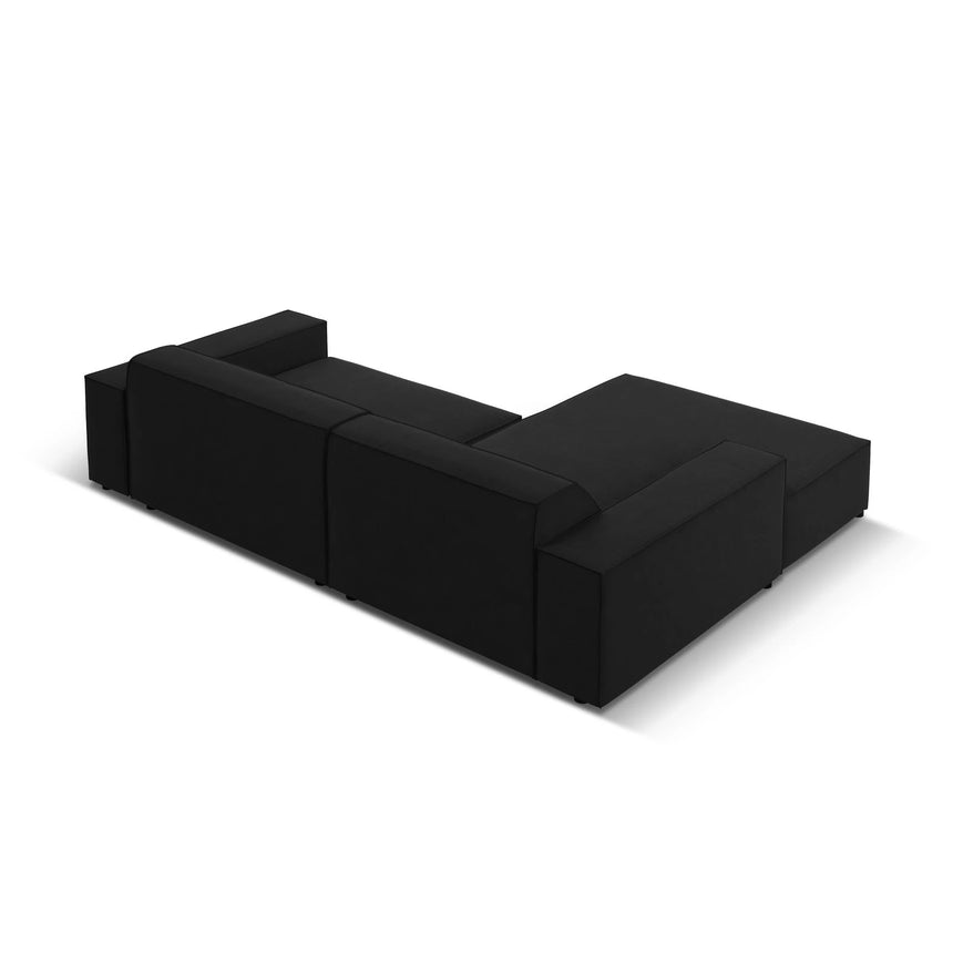 Jodie 3-Sitzer Ecksofa, Linke Seite, aus Samt (Blu19) in Schwarz, 224x166 cm – Bild 4