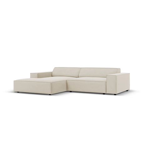 Jodie 3-Sitzer Ecksofa, Linke Seite, aus Samt (Blu30) in Dunkelbeige, 224x166 cm – Bild 3