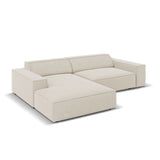 Jodie 3-Sitzer Ecksofa, Linke Seite, aus Samt (Blu30) in Dunkelbeige, 224x166 cm – Bild 4