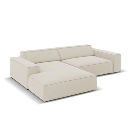 Jodie 3-Sitzer Ecksofa, Linke Seite, aus Samt (Blu30) in Dunkelbeige, 224x166 cm – Bild 4