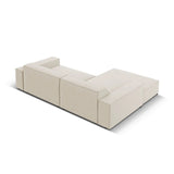 Jodie 3-Sitzer Ecksofa, Linke Seite, aus Samt (Blu30) in Dunkelbeige, 224x166 cm – Bild 5