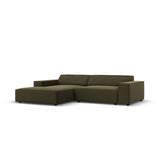 Jodie 3-Sitzer Ecksofa, Linke Seite, aus Samt (Blu77) in Grün, 224x166 cm – Bild 2