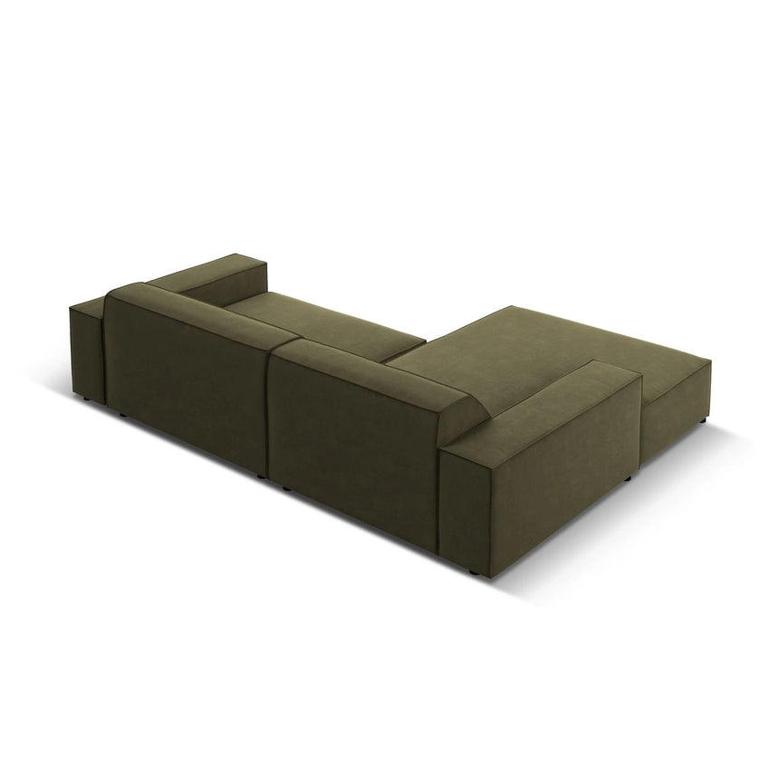 Jodie 3-Sitzer Ecksofa, Linke Seite, aus Samt (Blu77) in Grün, 224x166 cm – Bild 4