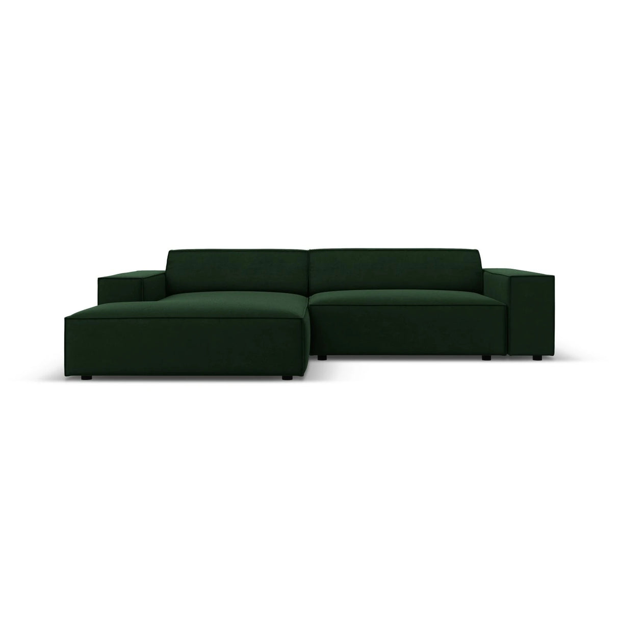 Jodie 3-Sitzer Ecksofa, Linke Seite, aus Samt (Blu78) in Flaschengrün, 224x166 cm – Bild 1