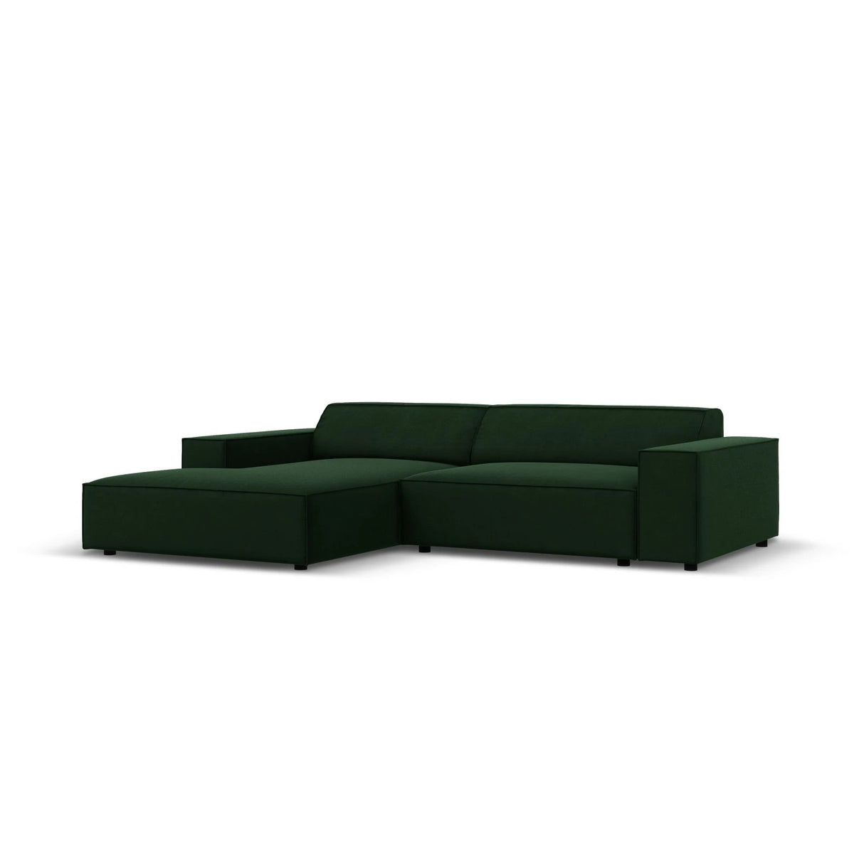 Jodie 3-Sitzer Ecksofa, Linke Seite, aus Samt (Blu78) in Flaschengrün, 224x166 cm – Bild 2