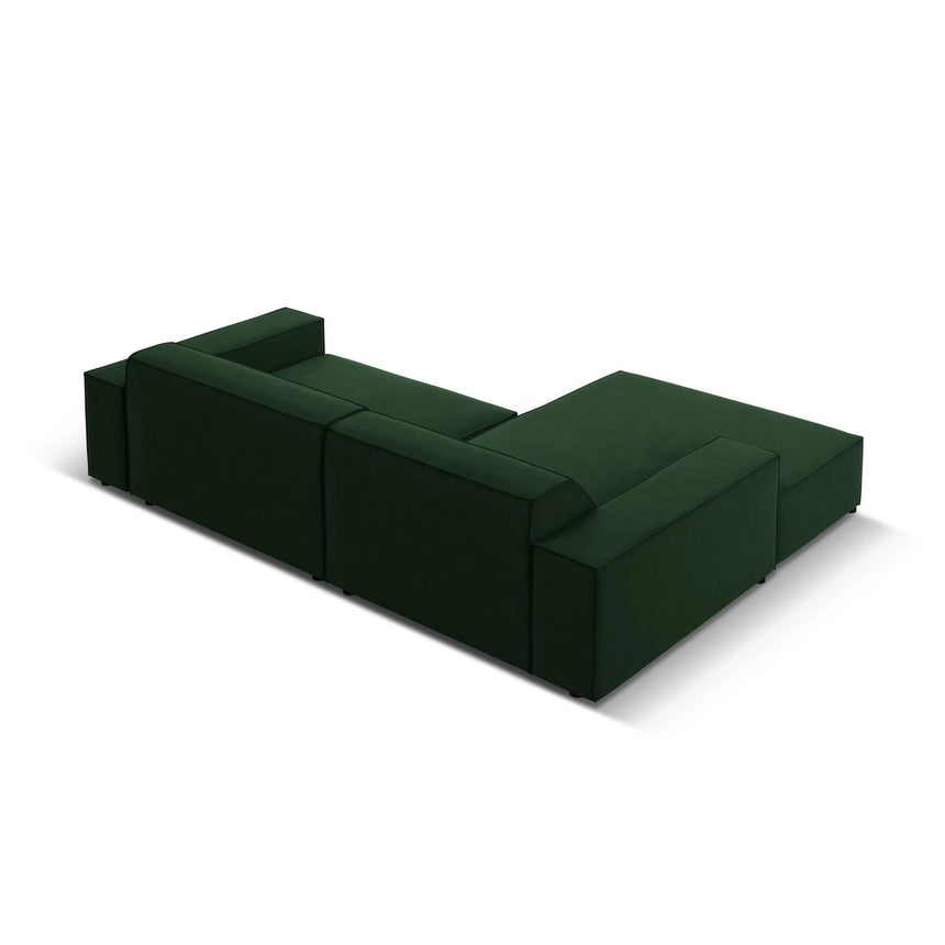 Jodie 3-Sitzer Ecksofa, Linke Seite, aus Samt (Blu78) in Flaschengrün, 224x166 cm – Bild 4
