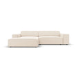 Jodie 3-Sitzer Ecksofa, Linke Seite, aus Samt oder Strukturstoff, 224x166 cm – Bild 1