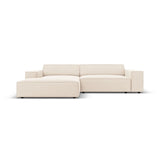 Jodie 3-Sitzer Ecksofa, Linke Seite, aus Samt oder Strukturstoff, 224x166 cm – Bild 1