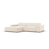 Jodie 3-Sitzer Ecksofa, Linke Seite, aus Samt oder Strukturstoff, 224x166 cm – Bild 2