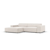 Jodie 3-Sitzer Ecksofa, Linke Seite, aus Strukturierter Stoff (Meg351) in Leichtes Beige, 224x166 cm – Bild 2