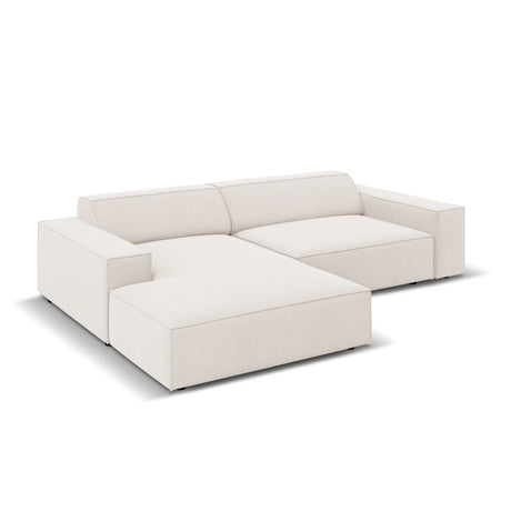 Jodie 3-Sitzer Ecksofa, Linke Seite, aus Strukturierter Stoff (Meg351) in Leichtes Beige, 224x166 cm – Bild 3