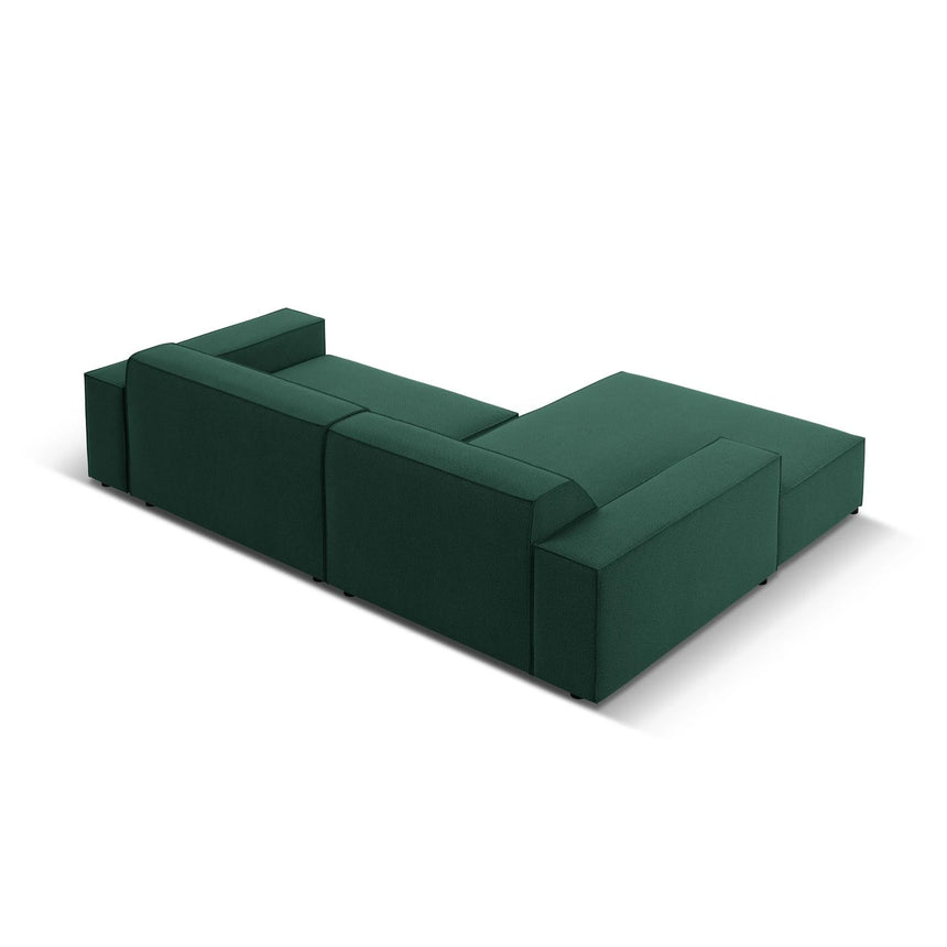 Jodie 3-Sitzer Ecksofa, Linke Seite, aus Strukturierter Stoff (Meg359) in Grün, 224x166 cm – Bild 4