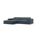 Jodie 3-Sitzer Ecksofa, Linke Seite, aus Strukturierter Stoff (Meg361) in Blau, 224x166 cm – Bild 2