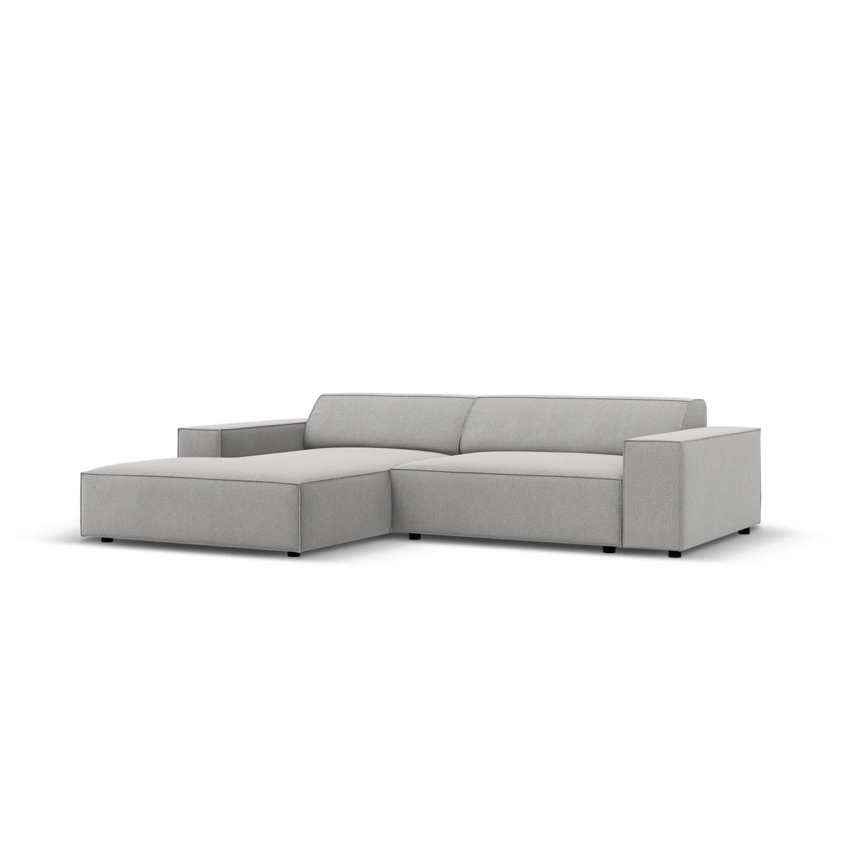 Jodie 3-Sitzer Ecksofa, Linke Seite, aus Strukturierter Stoff (Meg363) in Hellgrau, 224x166 cm – Bild 2
