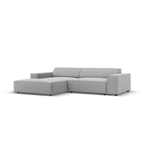 Jodie 3-Sitzer Ecksofa, Linke Seite, aus Strukturierter Stoff (Meg363) in Hellgrau, 224x166 cm – Bild 2