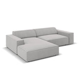Jodie 3-Sitzer Ecksofa, Linke Seite, aus Strukturierter Stoff (Meg363) in Hellgrau, 224x166 cm – Bild 3