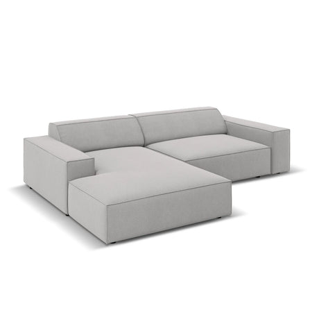 Jodie 3-Sitzer Ecksofa, Linke Seite, aus Strukturierter Stoff (Meg363) in Hellgrau, 224x166 cm – Bild 3