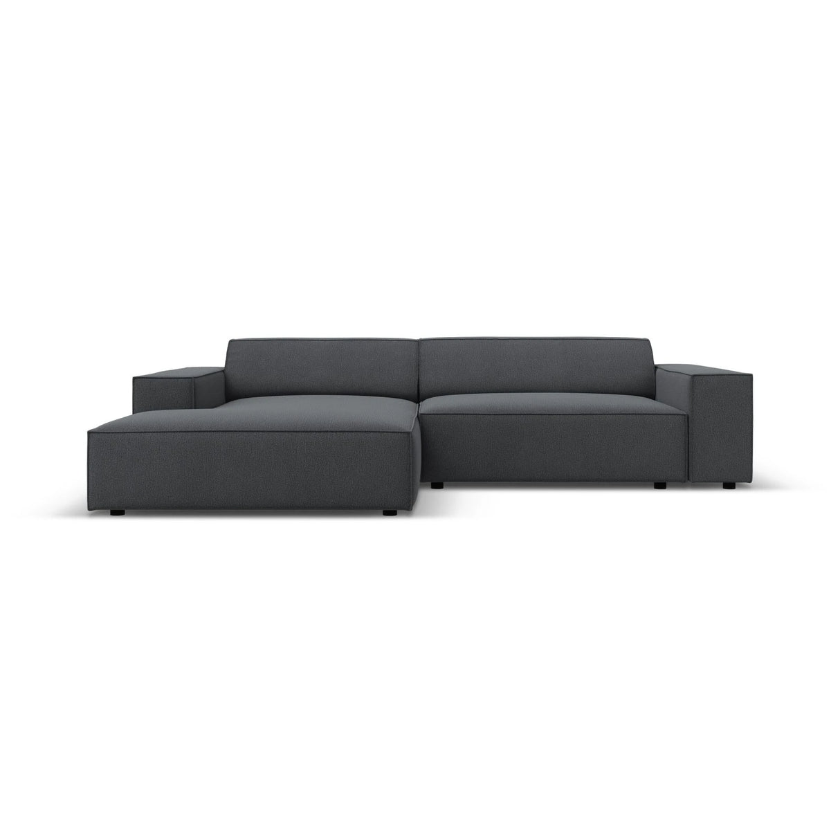 Jodie 3-Sitzer Ecksofa, Linke Seite, aus Strukturierter Stoff (Meg367) in Dunkelgrau, 224x166 cm – Bild 1