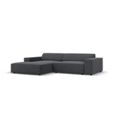 Jodie 3-Sitzer Ecksofa, Linke Seite, aus Strukturierter Stoff (Meg367) in Dunkelgrau, 224x166 cm – Bild 2