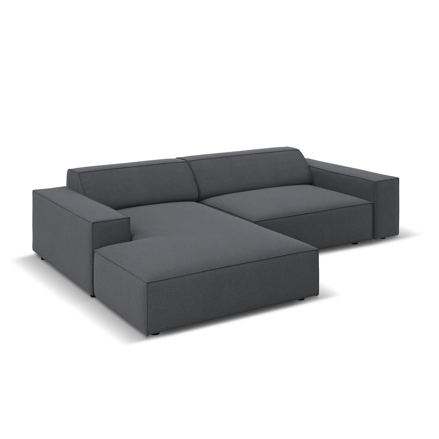 Jodie 3-Sitzer Ecksofa, Linke Seite, aus Strukturierter Stoff (Meg367) in Dunkelgrau, 224x166 cm – Bild 3