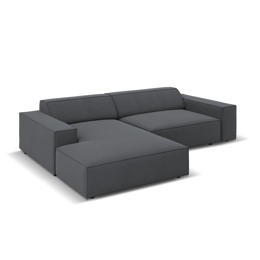 Jodie 3-Sitzer Ecksofa, Linke Seite, aus Strukturierter Stoff (Meg367) in Dunkelgrau, 224x166 cm – Bild 3