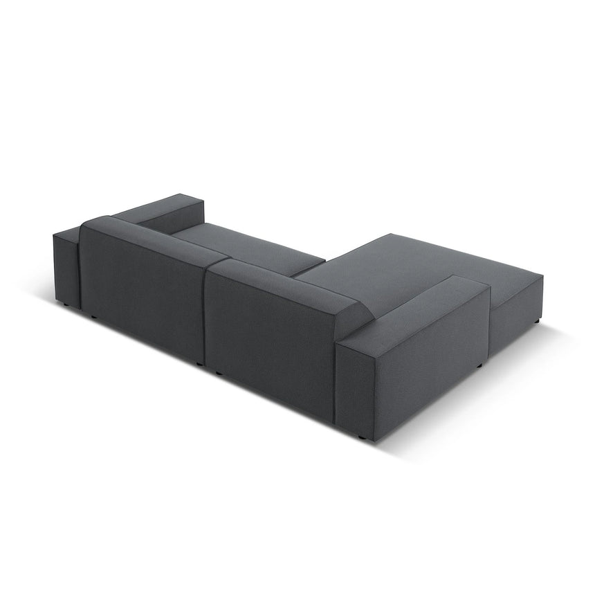 Jodie 3-Sitzer Ecksofa, Linke Seite, aus Strukturierter Stoff (Meg367) in Dunkelgrau, 224x166 cm – Bild 4