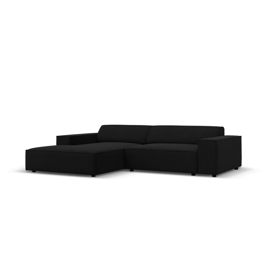 Jodie 3-Sitzer Ecksofa, Linke Seite, aus Strukturierter Stoff (Meg368) in Schwarz, 224x166 cm – Bild 2