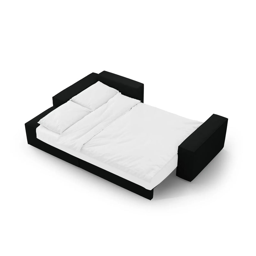 Jodie 3-Sitzer Ecksofa Links mit Schlaffunktion und Bettkasten mit Bezug aus Samt, Strukturstoff oder Boucle, 246x151 cm - ZEN ZONE Furniture