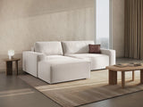 Jodie 3-Sitzer Ecksofa Links mit Schlaffunktion und Bettkasten mit Bezug aus Strukturierter Stoff (Meg351) in Leichtes Beige, 246x151 cm – Bild 9