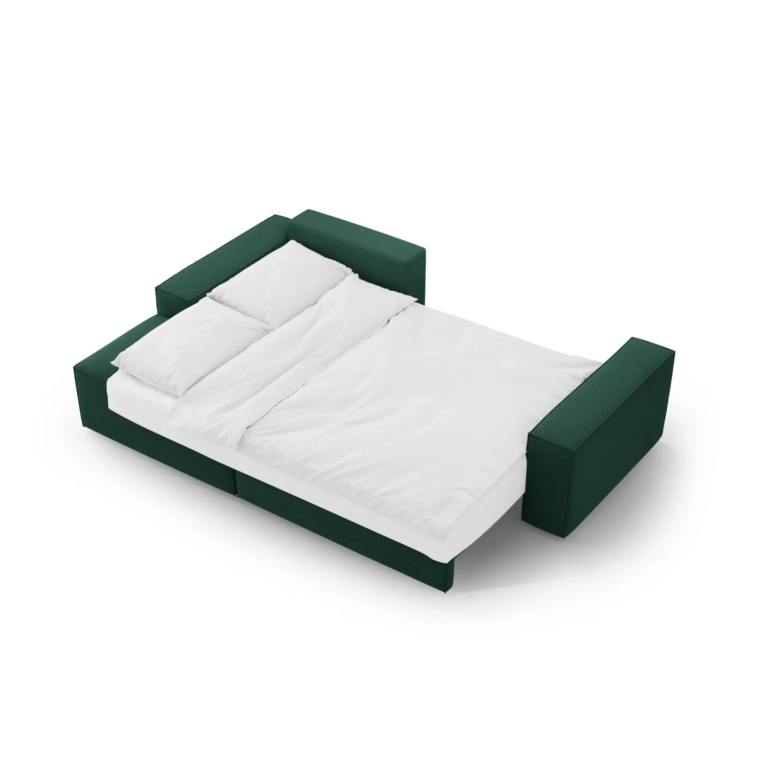 Jodie 3-Sitzer Ecksofa Links mit Schlaffunktion und Bettkasten mit Bezug aus Samt, Strukturstoff oder Boucle, 246x151 cm - ZEN ZONE Furniture