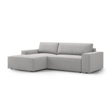 Jodie 3-Sitzer Ecksofa Links mit Schlaffunktion und Bettkasten mit Bezug aus Samt, Strukturstoff oder Boucle, 246x151 cm - ZEN ZONE Furniture