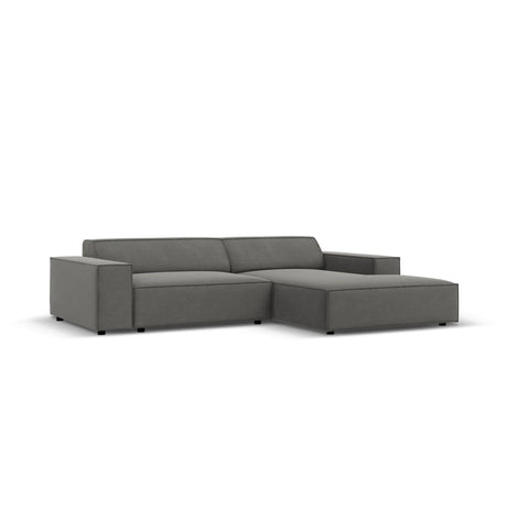Jodie 3-Sitzer Ecksofa, Rechte Seite, aus Samt (Blu13) in Hellgrau, 224x166 cm – Bild 2