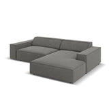 Jodie 3-Sitzer Ecksofa, Rechte Seite, aus Samt (Blu13) in Hellgrau, 224x166 cm – Bild 3