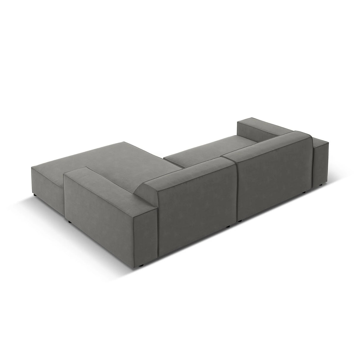 Jodie 3-Sitzer Ecksofa, Rechte Seite, aus Samt (Blu13) in Hellgrau, 224x166 cm – Bild 4