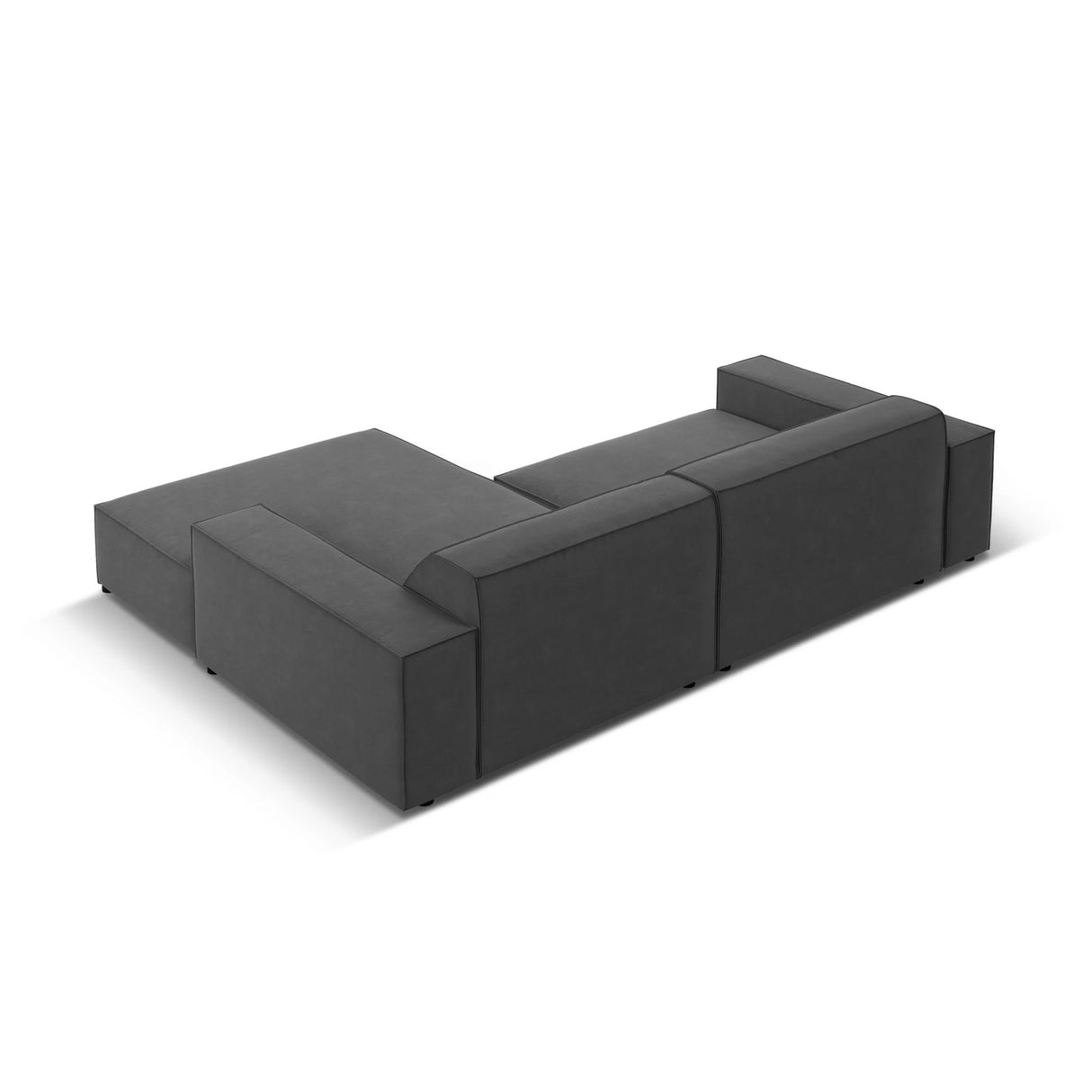 Jodie 3-Sitzer Ecksofa, Rechte Seite, aus Samt (Blu14) in Grau, 224x166 cm – Bild 4