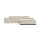 Jodie 3-Sitzer Ecksofa, Rechte Seite, aus Samt (Blu30) in Dunkelbeige, 224x166 cm – Bild 1