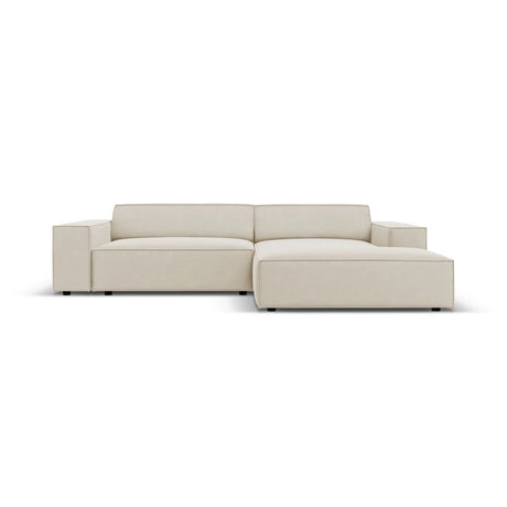 Jodie 3-Sitzer Ecksofa, Rechte Seite, aus Samt (Blu30) in Dunkelbeige, 224x166 cm – Bild 1